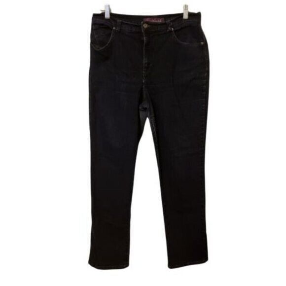 Gloria Vanderbilt Womens Size 10 Blue  Solid Straight Cut Jeans - Picture 1 of 10